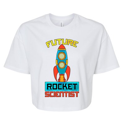 Future Rocket Scientist Spaceship Planets Space Gift Bella+Canvas Jersey Crop Tee