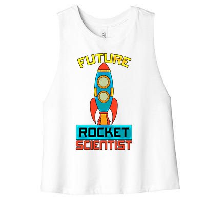 Future Rocket Scientist Spaceship Planets Space Gift Women's Racerback Cropped Tank