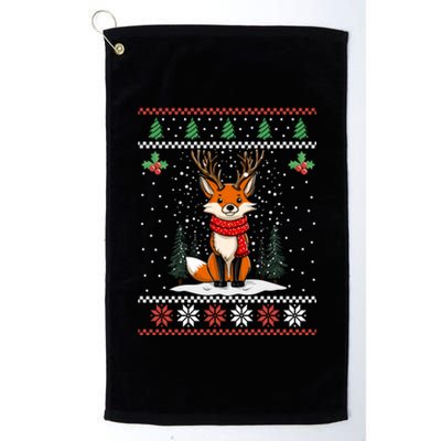 Fox Reindeer Santa Ugly Christmas Xmas Gift Platinum Collection Golf Towel