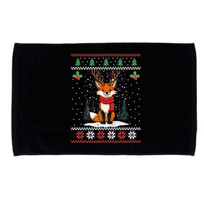 Fox Reindeer Santa Ugly Christmas Xmas Gift Microfiber Hand Towel