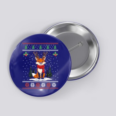 Fox Reindeer Santa Ugly Christmas Xmas Gift Button