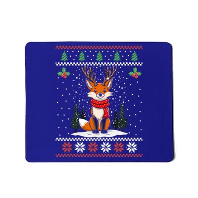 Fox Reindeer Santa Ugly Christmas Xmas Gift Mousepad