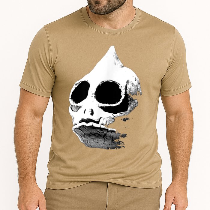 Funny Retro Sleestak Reptilian Skull Graphic Cooling Performance Crew T-Shirt