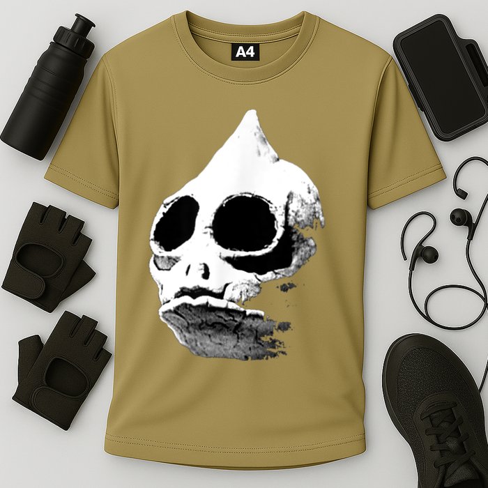 Funny Retro Sleestak Reptilian Skull Graphic Cooling Performance Crew T-Shirt