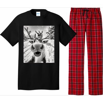 Funny Reindeer Selfie Christmas Reindeer Selfie Funny Christmas Gift Santa Claus Pajama Set