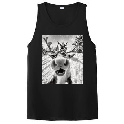 Funny Reindeer Selfie Christmas Reindeer Selfie Funny Christmas Gift Santa Claus PosiCharge Competitor Tank