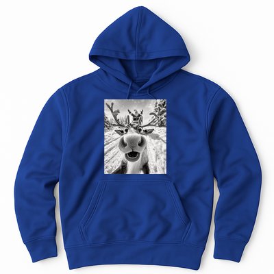 Funny Reindeer Selfie Christmas Reindeer Selfie Funny Christmas Gift Santa Claus Hoodie