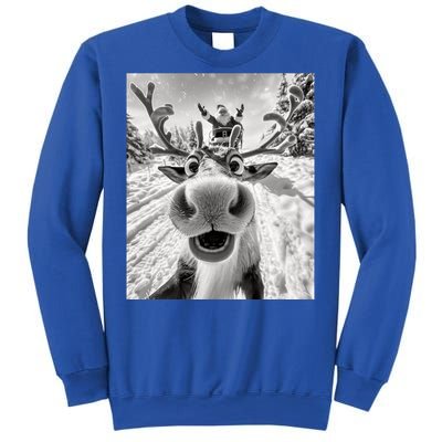 Funny Reindeer Selfie Christmas Reindeer Selfie Funny Christmas Gift Santa Claus Sweatshirt