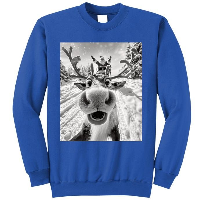 Funny Reindeer Selfie Christmas Reindeer Selfie Funny Christmas Gift Santa Claus Sweatshirt