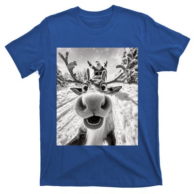 Funny Reindeer Selfie Christmas Reindeer Selfie Funny Christmas Gift Santa Claus T-Shirt