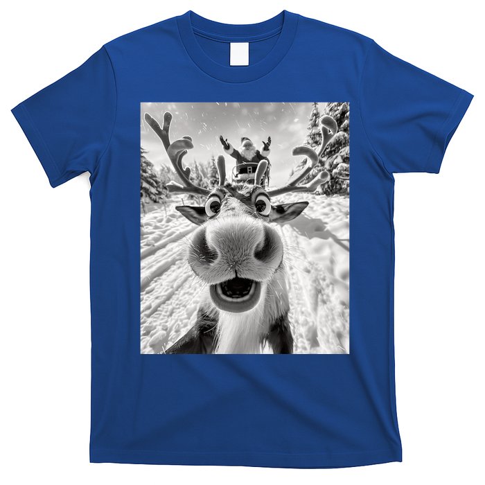 Funny Reindeer Selfie Christmas Reindeer Selfie Funny Christmas Gift Santa Claus T-Shirt