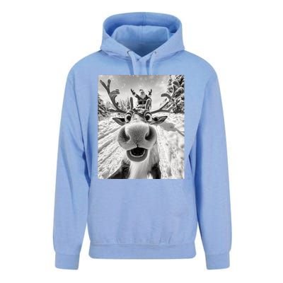 Funny Reindeer Selfie Christmas Reindeer Selfie Funny Christmas Gift Santa Claus Unisex Surf Hoodie