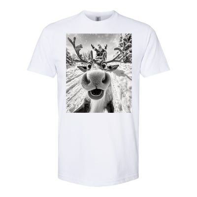 Funny Reindeer Selfie Christmas Reindeer Selfie Funny Christmas Gift Santa Claus Softstyle CVC T-Shirt