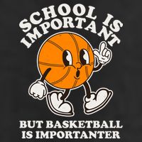 Funny Retro School Is Important But Basketball Is Importanter Garment-Dyed Heavyweight T-Shirt