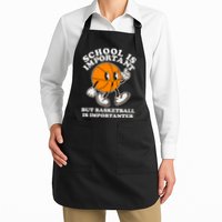 Funny Retro School Is Important But Basketball Is Importanter Apron