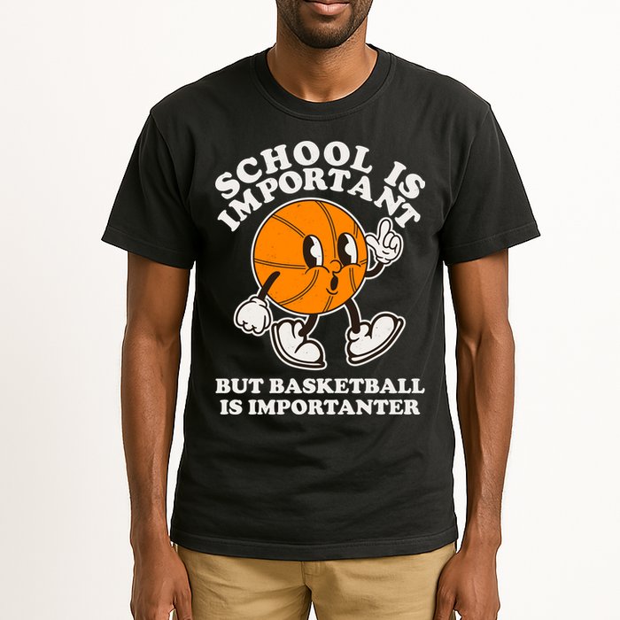 Funny Retro School Is Important But Basketball Is Importanter Tall T-Shirt
