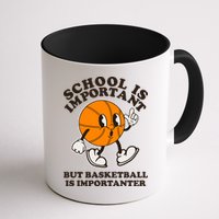 Funny Retro School Is Important But Basketball Is Importanter Mug