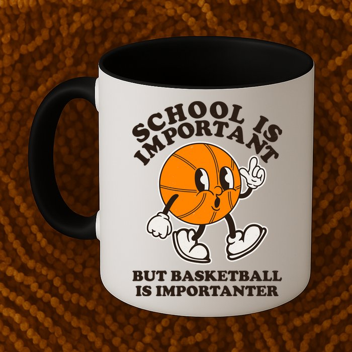 Funny Retro School Is Important But Basketball Is Importanter Mug