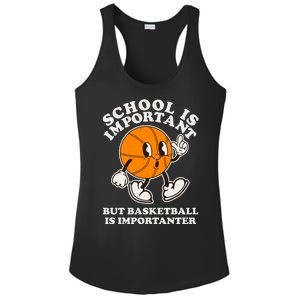 Funny Retro School Is Important But Basketball Is Importanter Ladies PosiCharge Competitor Racerback Tank