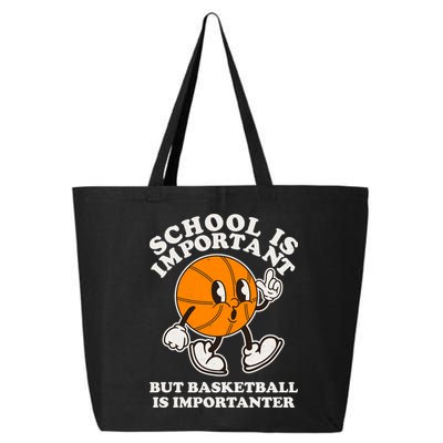 Funny Retro School Is Important But Basketball Is Importanter 25L Jumbo Tote