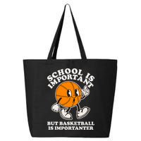 Funny Retro School Is Important But Basketball Is Importanter 25L Jumbo Tote