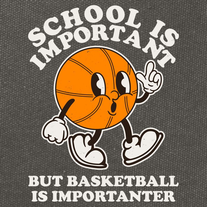 Funny Retro School Is Important But Basketball Is Importanter Cotton Canvas Backpack