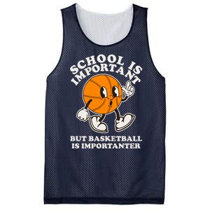 Funny Retro School Is Important But Basketball Is Importanter Mesh Reversible Basketball Jersey Tank