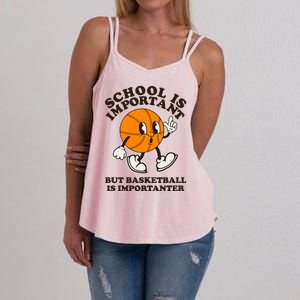 Funny Retro School Is Important But Basketball Is Importanter Women's Strappy Tank