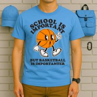Funny Retro School Is Important But Basketball Is Importanter T-Shirt