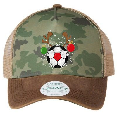 Funny Reindeer Soccer Christmas Rednose Pajama Legacy Tie Dye Trucker Hat