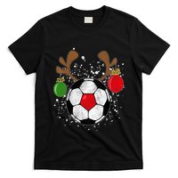 Funny Reindeer Soccer Christmas Rednose Pajama T-Shirt
