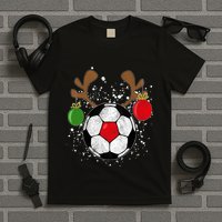 Funny Reindeer Soccer Christmas Rednose Pajama T-Shirt