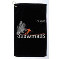 Funny Retro Snowmass Colorado Distressed Skiing Golf Towel