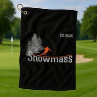Funny Retro Snowmass Colorado Distressed Skiing Golf Towel