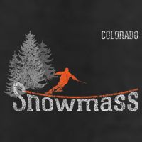 Funny Retro Snowmass Colorado Distressed Skiing Golf Towel