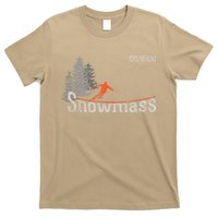 Funny Retro Snowmass Colorado Distressed Skiing T-Shirt