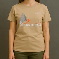 Funny Retro Snowmass Colorado Distressed Skiing T-Shirt