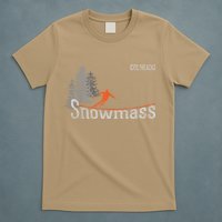 Funny Retro Snowmass Colorado Distressed Skiing T-Shirt