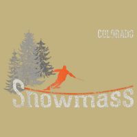 Funny Retro Snowmass Colorado Distressed Skiing T-Shirt