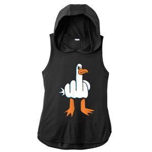 Funny Rude Seagull Ladies PosiCharge Tri-Blend Wicking Draft Hoodie Tank