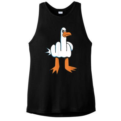 Funny Rude Seagull Ladies PosiCharge Tri-Blend Wicking Tank