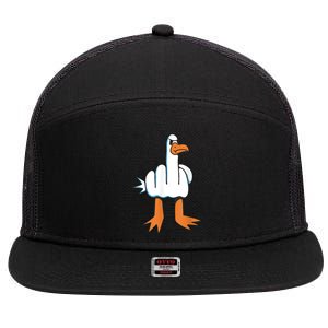 Funny Rude Seagull 7 Panel Mesh Trucker Snapback Hat