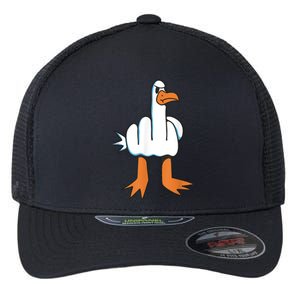 Funny Rude Seagull Flexfit Unipanel Trucker Cap