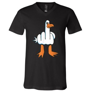 Funny Rude Seagull V-Neck T-Shirt