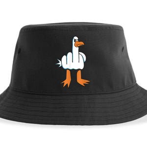 Funny Rude Seagull Sustainable Bucket Hat