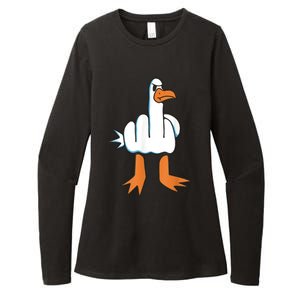 Funny Rude Seagull Womens CVC Long Sleeve Shirt