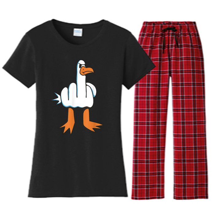 Funny Rude Seagull Women's Flannel Pajama Set