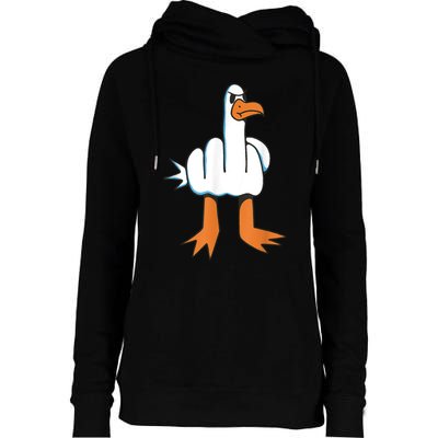 Funny Rude Seagull Womens Funnel Neck Pullover Hood