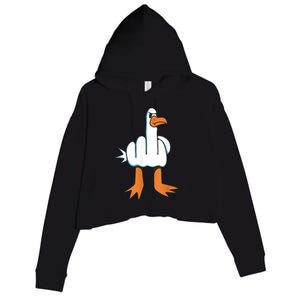 Funny Rude Seagull Crop Fleece Hoodie