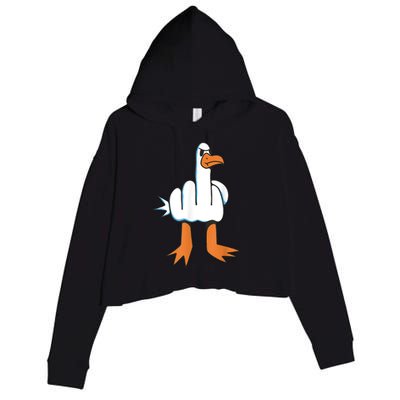 Funny Rude Seagull Crop Fleece Hoodie